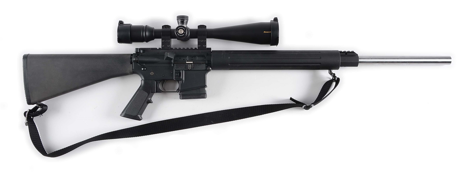 (M) DPMS PANTHER ARMS BULL 24 SEMI-AUTOMATIC RIFLE WITH NIKON MONARCH.