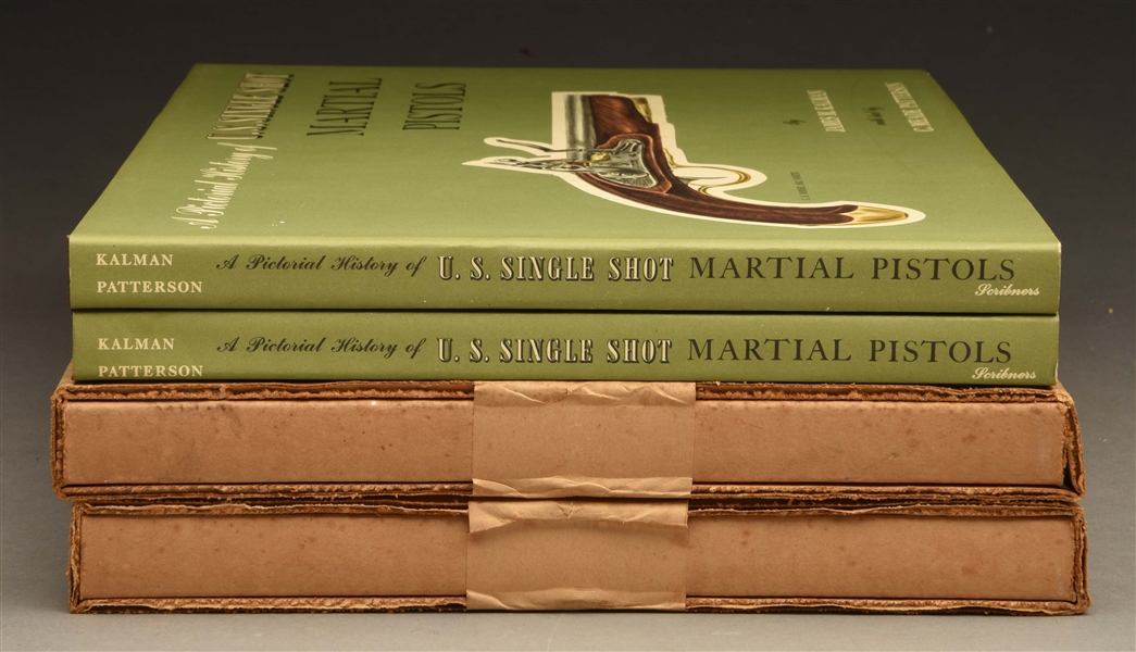 LOT OF 4:  LIMITED SIGNED AND NUMBERED COPIES OF PICTORIAL HISTORY OF U.S. SINGLE SHOT MARTIAL PISTOLS.