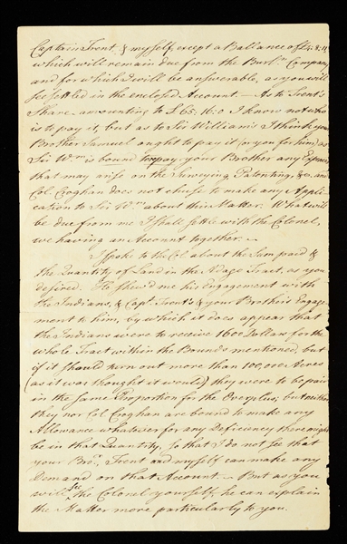 GOVERNOR WILLIAM FRANKLIN DISCUSSES ACQUISITION OF INDIAN LANDS IN NEW YORK, 1769