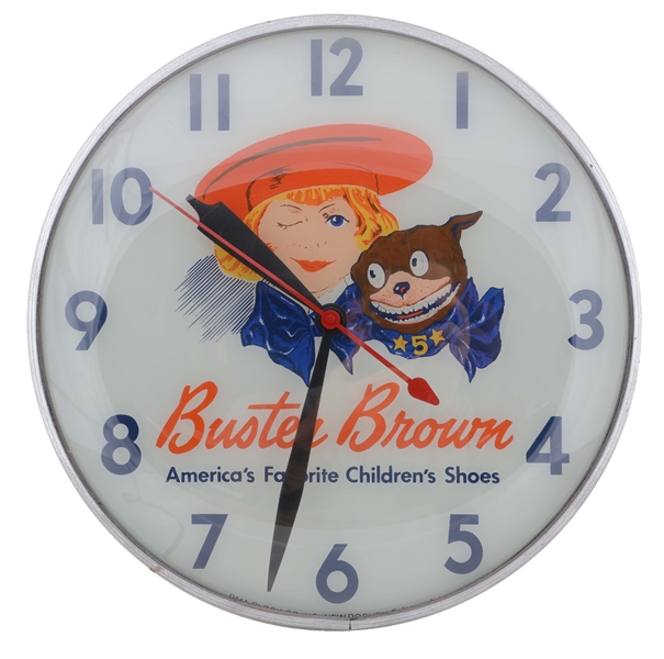 BUSTER BROWN PAM STYLE CLOCK. 