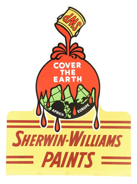 LARGE PORCELAIN SHERWIN WILLIAMS PAINT SIGN. 