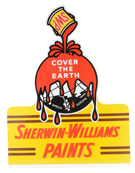 DOUBLE SIDED PORCELAIN SHERWIN WILLIAMS PAINT SIGN. 