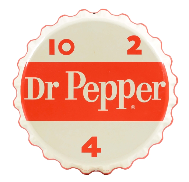 1950S DR. PEPPER BOTTLE CAP SIGN. 