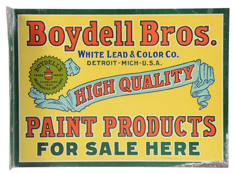 BOYDELL BROS. PAINT ADVERTISING FLANGE SIGN.