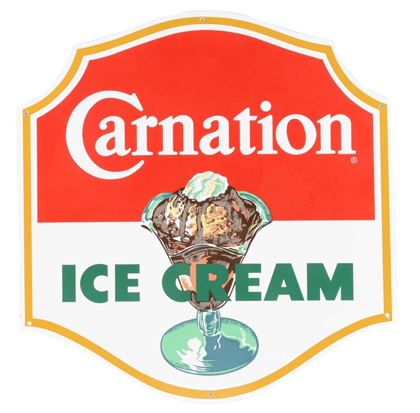 CARNATION ICE CREAM PORCELAIN SIGN. 