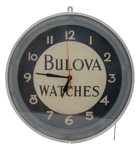 BULOVA WATCHES NEON ADVERTISING CLOCK BY LACKNER.