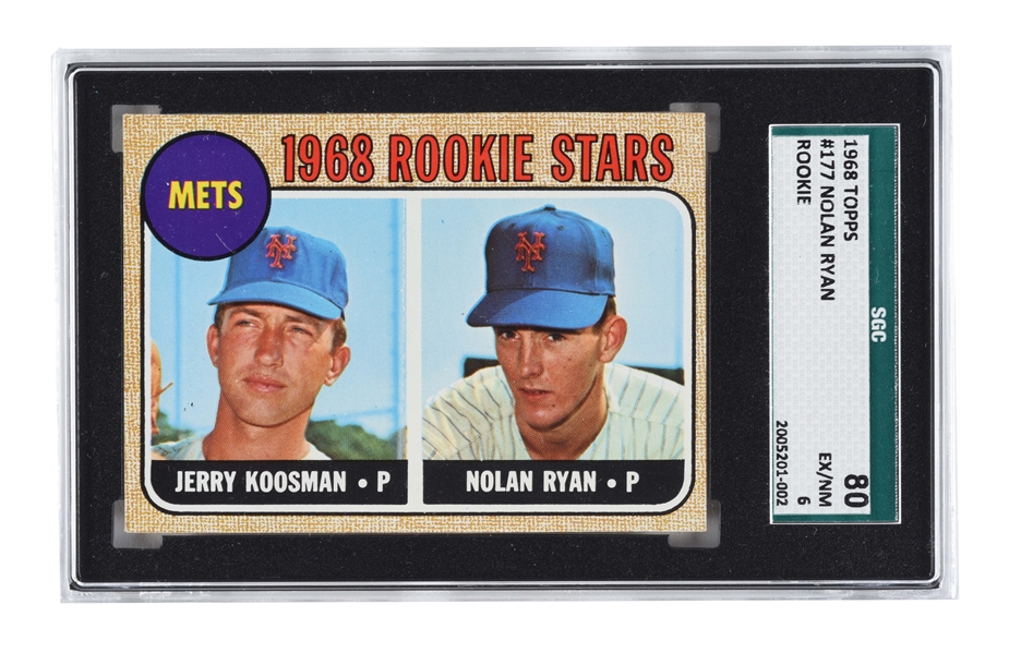 1968 TOPPS NO. 177 NOLAN RYAN ROOKIE CARD.