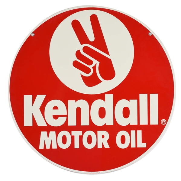 KENDALL MOTOR OIL NEW OLD STOCK TIN CURB SIGN. 