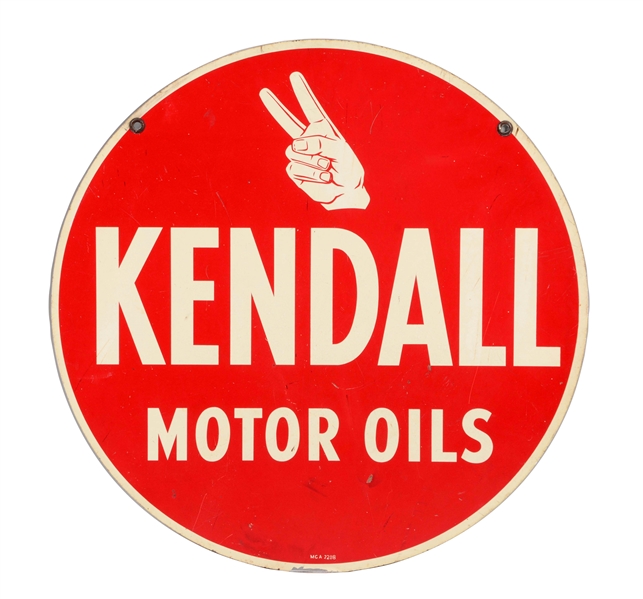 KENDALL MOTOR OILS TIN SIGN.