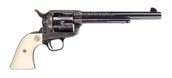 *COLT SAA ENGRAVED .45LC SN 351428 W/ BOX & LETTER                                                                                                                                                      
