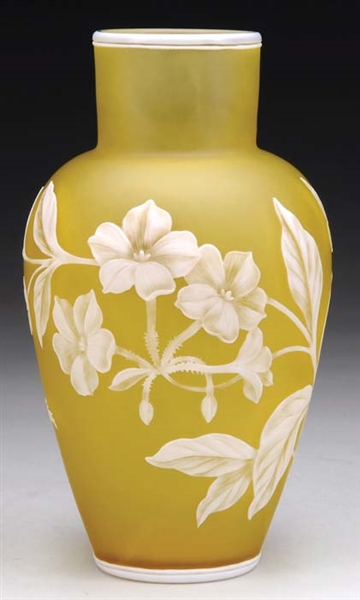 ENGLISH CAMEO FLORAL VASE                                                                                                                                                                               