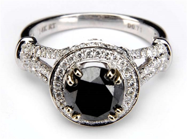 3.05CTW BLACK & WHITE DIAMOND RING W/ APPRAISAL                                                                                                                                                         