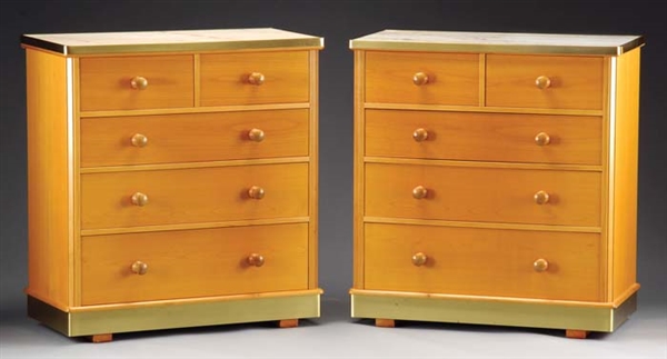 PR 2 OVER 3 DRAWER MARBLE TOP CHESTS BY ROSSI                                                                                                                                                           