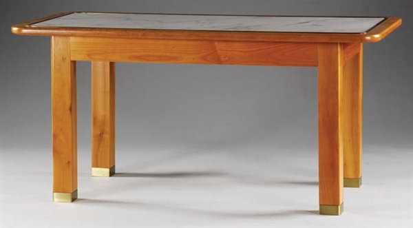MARBLE TOP LIBRARY TABLE                                                                                                                                                                                
