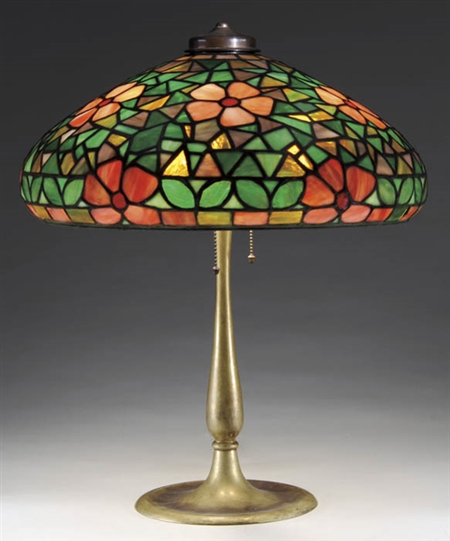 AMERICAN LEADED FLORAL TABLE LAMP                                                                                                                                                                       