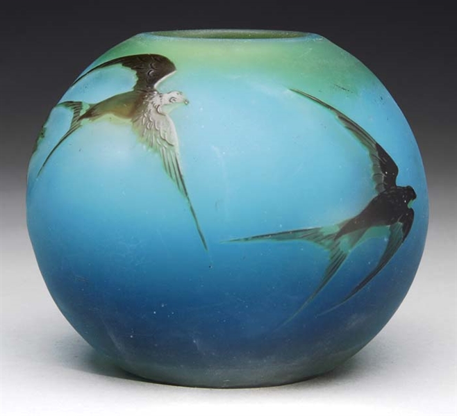 GALLE CAMEO SWALLOW VASE                                                                                                                                                                                