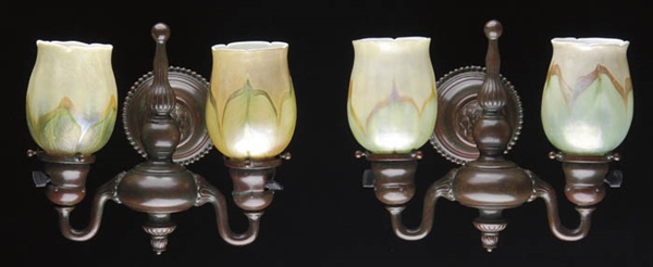 PR TWO ARMED TIFFANY SCONCES                                                                                                                                                                            