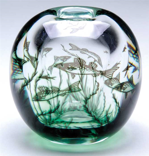 ORREFORS PAPERWEIGHT VASE                                                                                                                                                                               