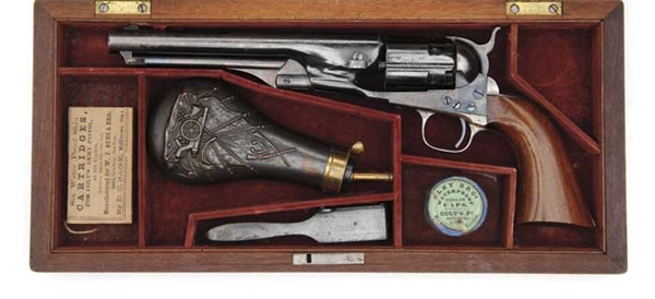 CASED COLT 1860 FLUTED ARMY CAL 44 SN 1723                                                                                                                                                              