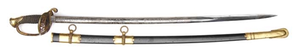 AMES 1850 STAFF & FIELD OFF SWORD/SCABBORD                                                                                                                                                              