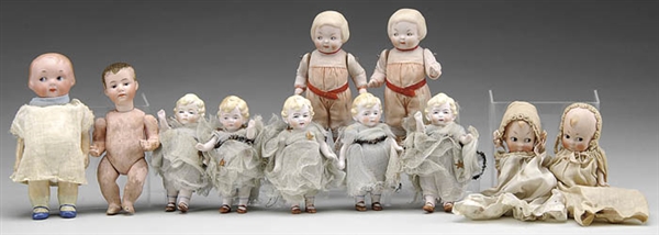 GROUP OF 11 GERMAN BISQUE & ALL-BISQUE DOLLS                                                                                                                                                            