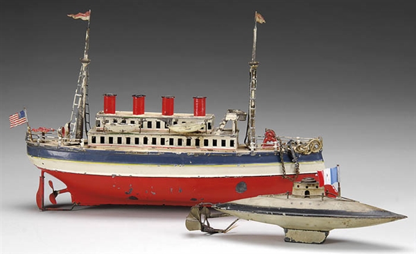 LOT OF TWO GERMAN TOY BOATS                                                                                                                                                                             