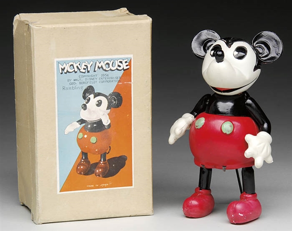 JAPANESE RAMBLING MICKEY MOUSE W/U TOY W/OB                                                                                                                                                             