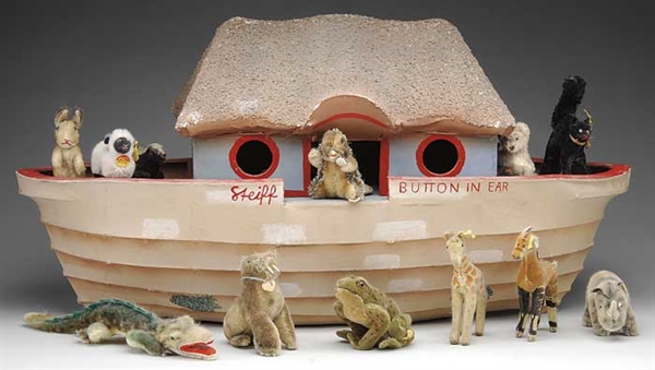 STEIFF 34" NOAHS ARK STORE DISPLAY W/ ANIMALS                                                                                                                                                          