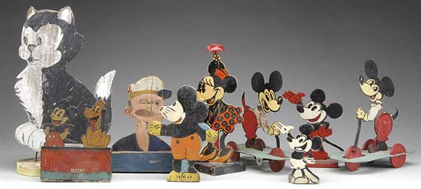 17 CARVED WOOD & METAL COMIC CHARACTERS                                                                                                                                                                 