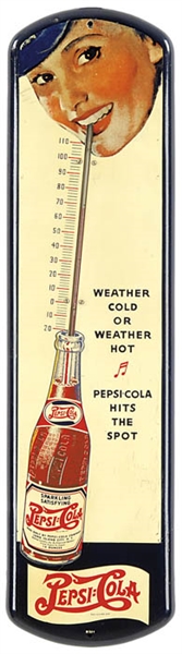 PEPSI COLA TIN THERMOMETER & MATCHBOOK COVER COLL                                                                                                                                                       