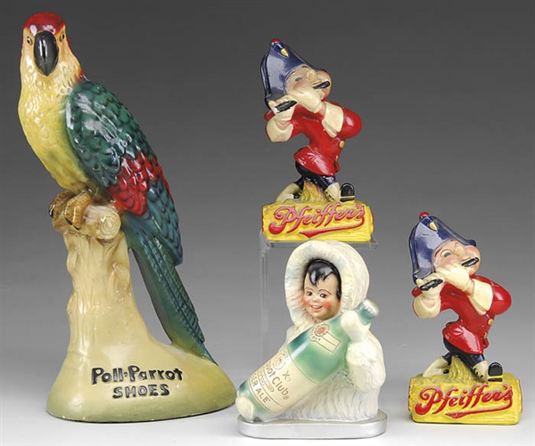 LOT OF FOUR CHALKWARE ADVERTISING FIGURES                                                                                                                                                               