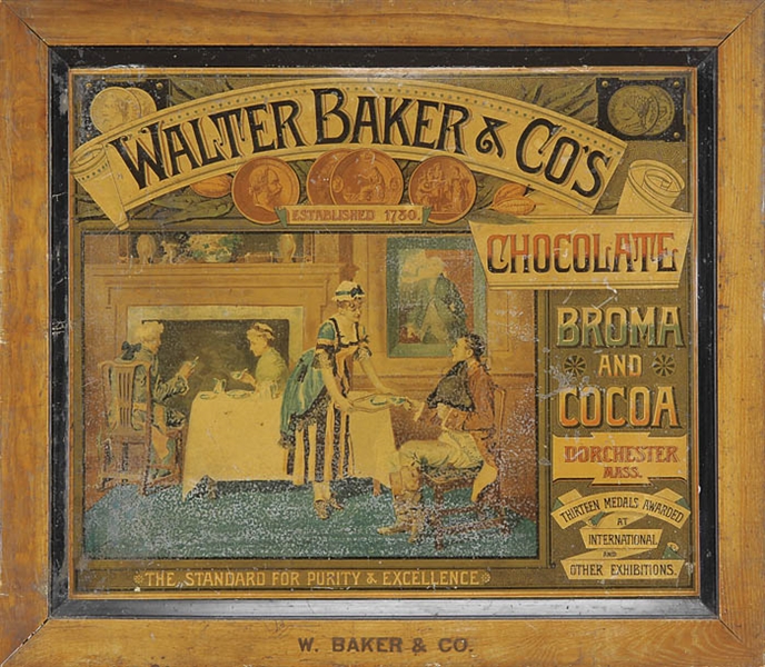 BAKER CHOCOLATE & COCOA ADVERTISING SIGN                                                                                                                                                                