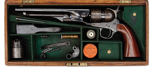 CASED COLT 1860 ARMY THUER CONVERSION, SN 154425                                                                                                                                                        