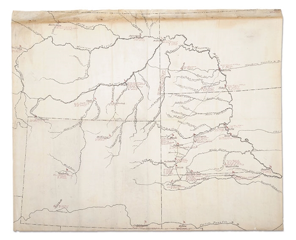 MAP OF DAKOTA TERRITORY CIRCA 1890                                                                                                                                                                      