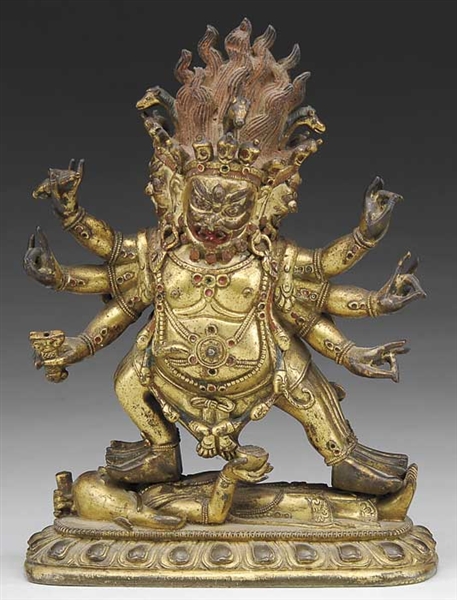 TIBETAN DIETY GILT BRONZE                                                                                                                                                                               