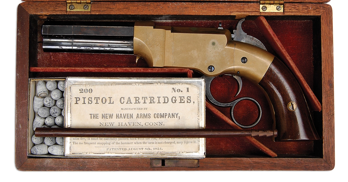 CASED #1 NEW HAVEN ARMS VOLCANIC PISTOL,                                                                                                                                                                