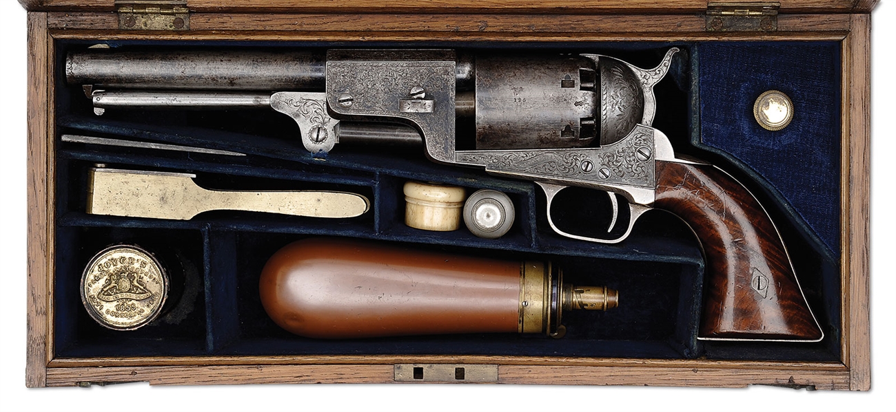 COLT CASED ENGLISH HARTFORD DRAGOON, SN 125                                                                                                                                                             