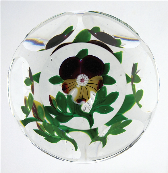 ANTIQUE BACCARAT PANSY PPWT                                                                                                                                                                             