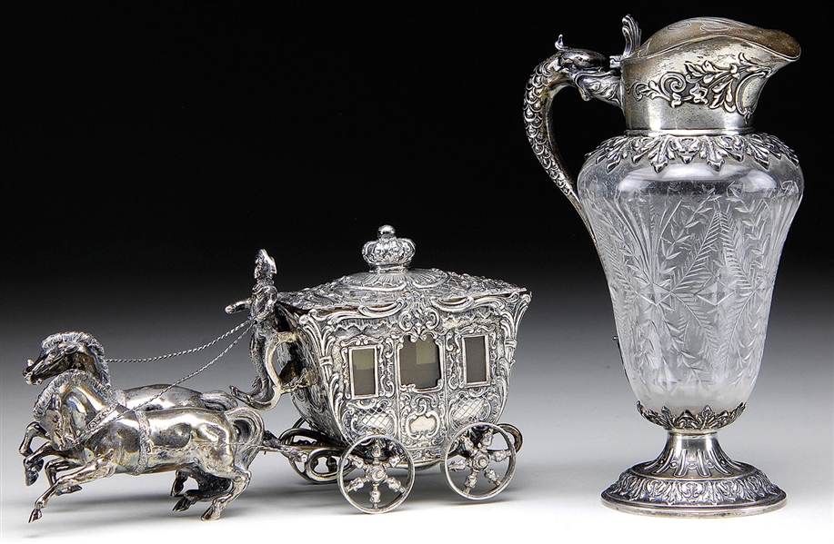 STERLING SYRUP & GERMAN SILVER CARRIAGE                                                                                                                                                                 