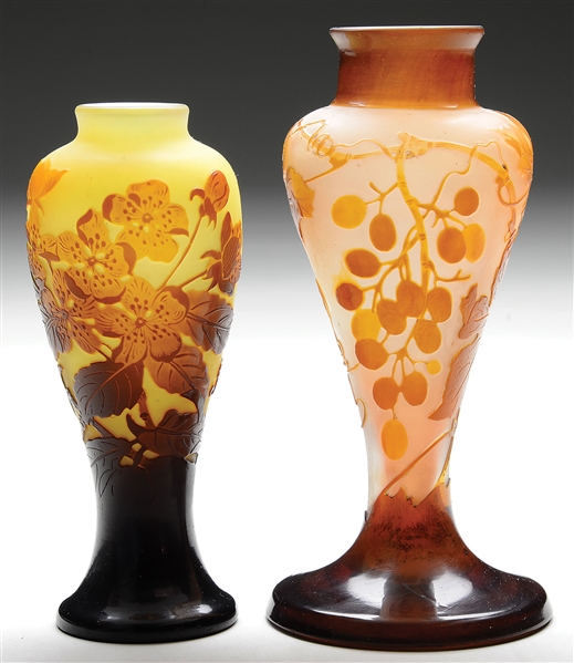 2 GALLE CAMEO VASES                                                                                                                                                                                     