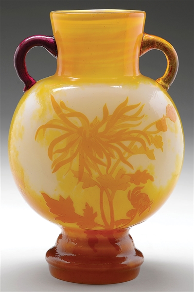 GALLE FRENCH CAMEO VASE                                                                                                                                                                                 