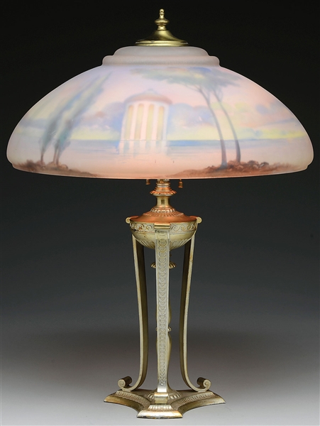 PAIRPOINT REVERSE PAINTED TABLE LAMP                                                                                                                                                                    