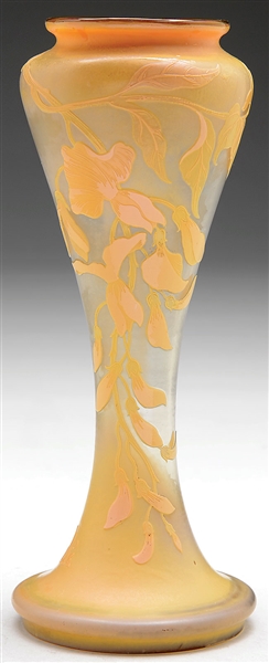 GALLE FLORAL CAMEO VASE                                                                                                                                                                                 