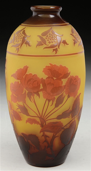 DARGENTAL FRENCH CAMEO VASE                                                                                                                                                                            
