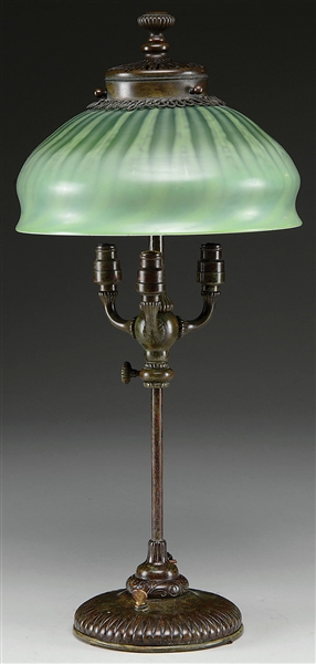 TIFFANY TELESCOPIC TABLE LAMP                                                                                                                                                                           