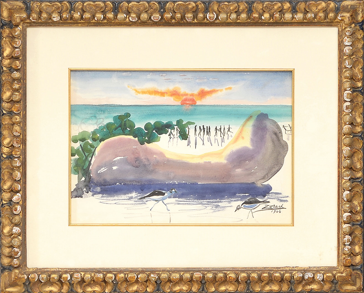 WILLIAM ZORACH (1887-1966) WATERCOLOR BEACH SCENE                                                                                                                                                       