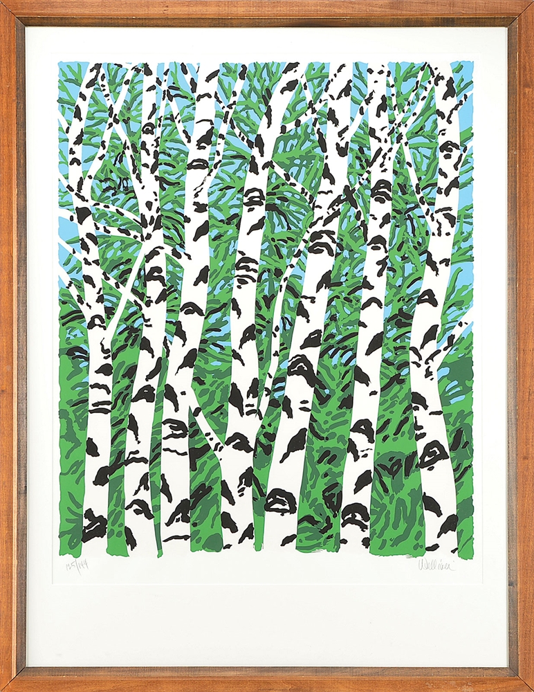 1984 SILKSCREEN "BIRCHES" BY NEIL WELLIVER                                                                                                                                                              