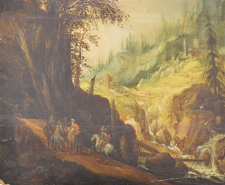 OLD MASTER LANDSCAPE SCENE                                                                                                                                                                              