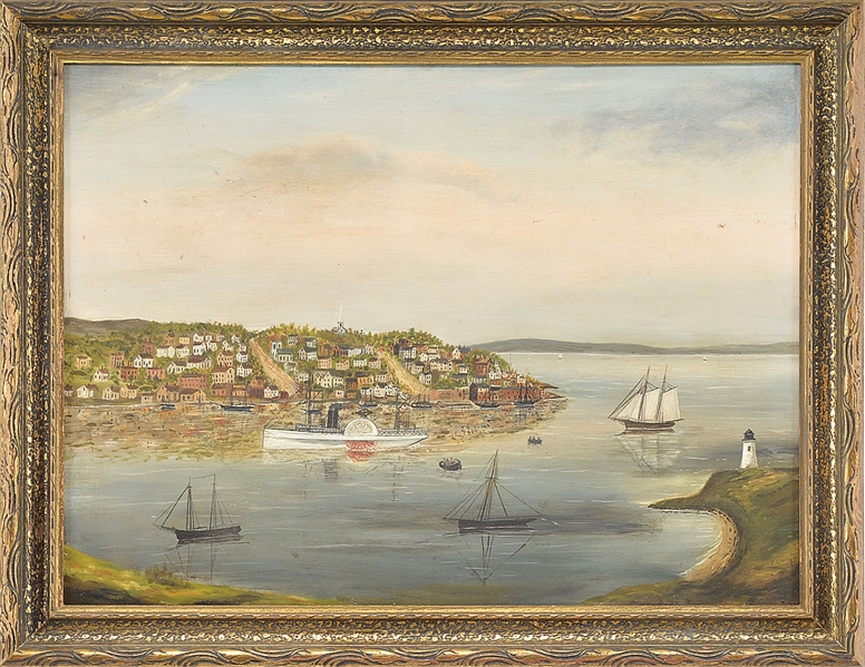 HARBOR SCENE PAINTING                                                                                                                                                                                   