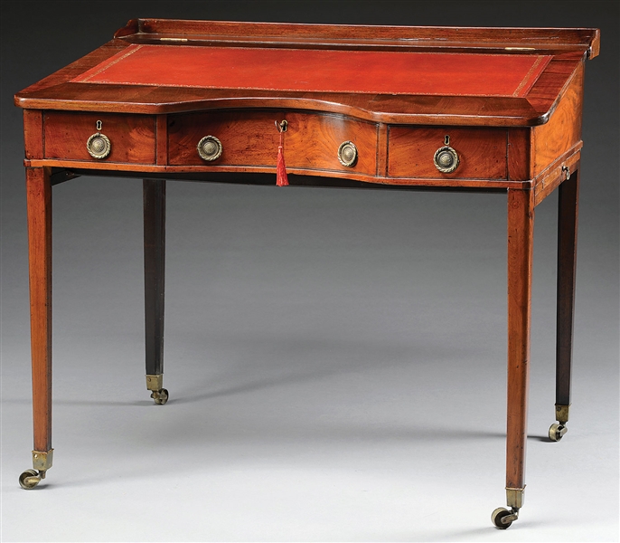 19TH C. MAHOGANY HEPPLEWHITE ARCHITECTS DESK                                                                                                                                                           